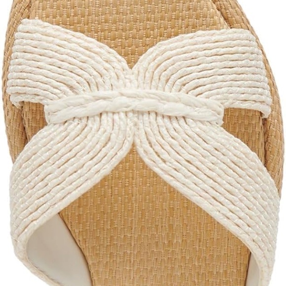 Dolce Vita Atomic Wide Sandals Lt White Raffia - Picture 4 of 6